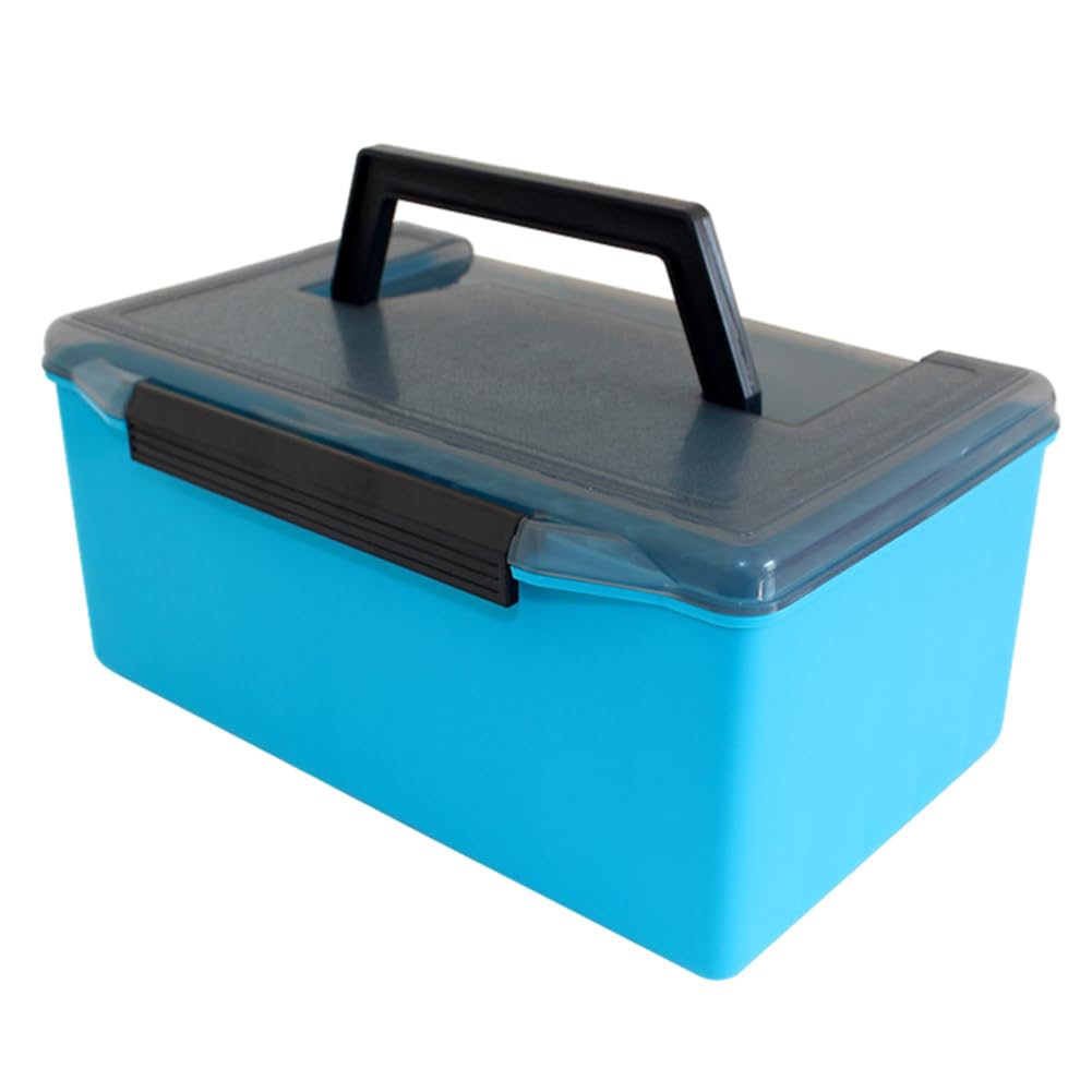 Blue Fishing Tackle Box 52 Compartments Fishing Gear Box Built In Drainage Holes Lure Bait Storage Box Large Capacity For Angling Lovers (Blue)