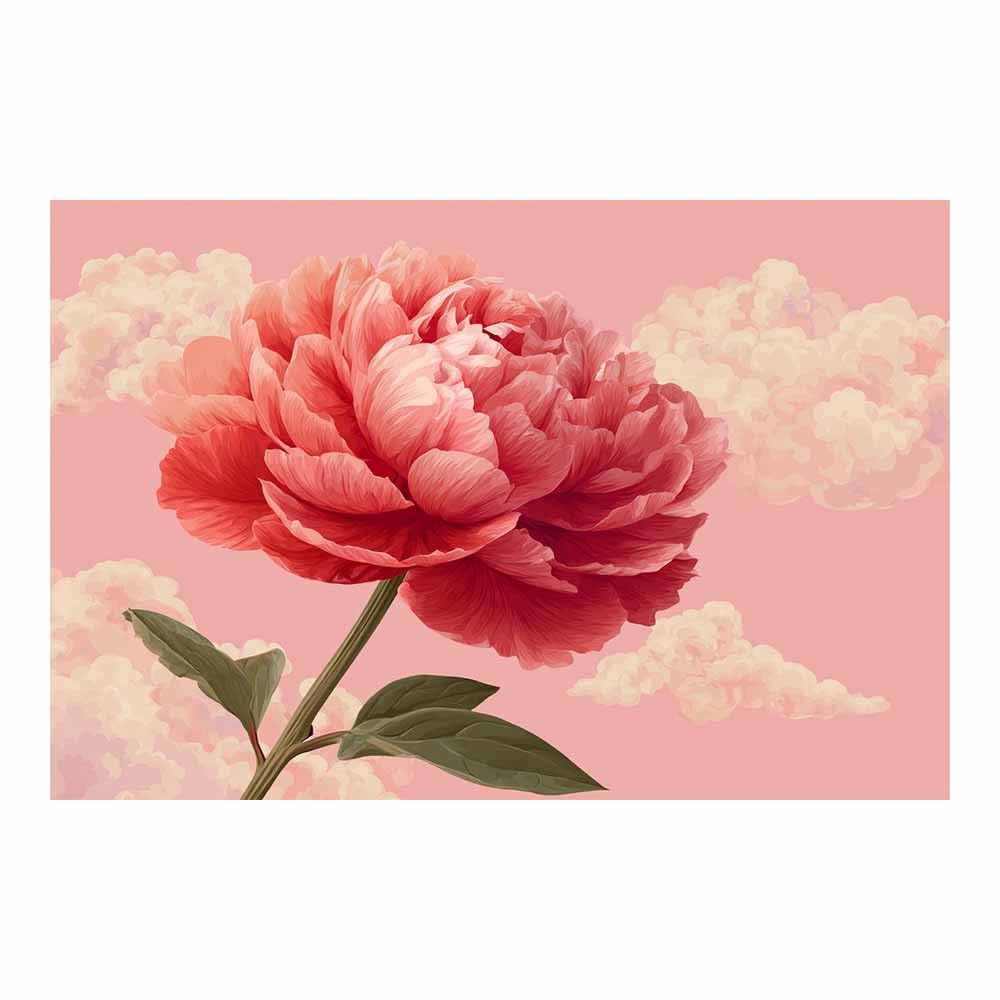 ZAMAEIU Forest Landscape Painting Single Peony Canvas Artwork posters & prints Suitable for Living Room Bathroom Bedroom Home Wall Decoration(pink)-30x50cm Unframed