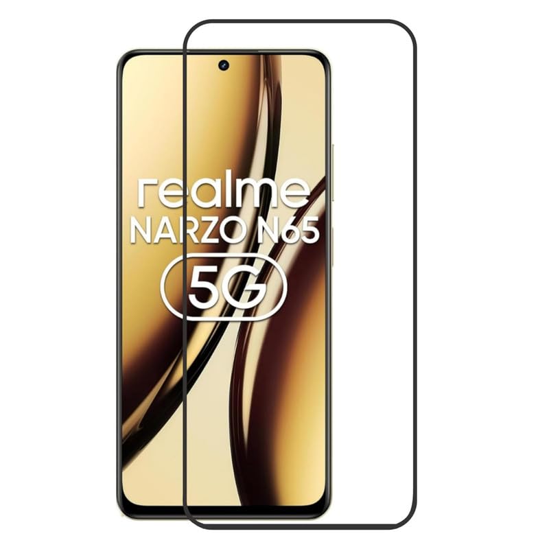 Image of Edge To Edge Screen Protector Tempered Glass For Realme Narzo N65 5G Cellphone With Easy Installation Kit
