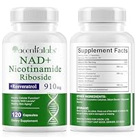 NAD-Ergänzungsmittel, Nicotinamid-Ribosid, liposomale NAD-Ergänzungsmittel 910 mg für Frauen und Männer, NAD+-Ergänzungsmittel für Anti-Aging und Zellregeneration – 120 Kapseln