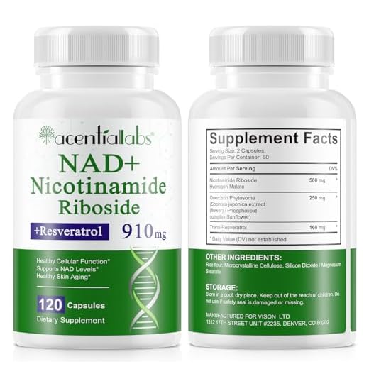 Suplemento de NAD, nicotinamida ribósido, suplementos liposomales de NAD 910 mg para mujeres y hombres, suplemento de NAD+ para el antienvejecimiento y la regeneración celular,120 cápsulas (1 pieza)