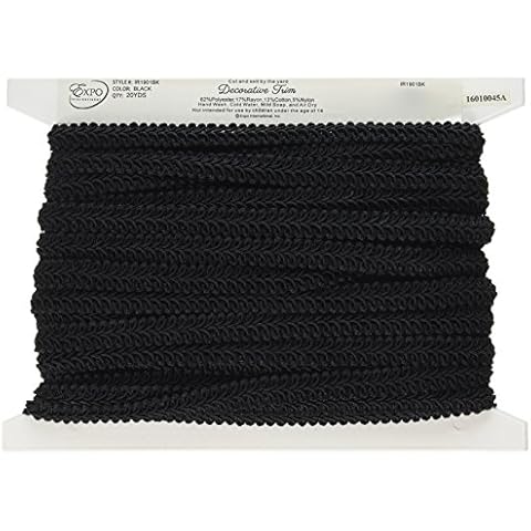 Expo International Trims by The Yard Alice Classic Woven Braid Trim, Black (20 Yard Cut) (IR1901BK-20) Cover