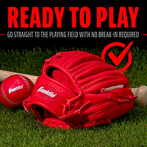 Image of Franklin Sports Kids Baseball Gloves - RTP Youth Teeball Glove + Ball Set - Boys + Girls Teeball Mitt Set - Kids + Toddlers - 9.5 inch