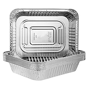 PLASTICPRO Disposable 9 x 13 Heavy Weight Aluminum Foil Pans Half Size Deep Steam Table Bakeware – Cookware Perfect for Baking Cakes, Bread, Meatloaf, Lasagna Pack of 10