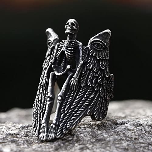 Image of 2023 Skull Ring Cool Evil Death Punk Rock Stainless Steel Rings Aly Style Jewelry