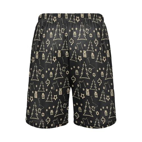 Men's Pajama Shorts Christmas Tree Gift Athletic Pajama Sleep Bottoms with Pockets 23035332