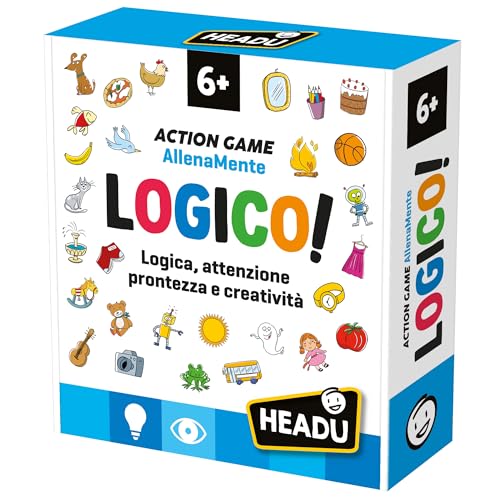 HEADU - È Logico! - Un Gioco di Logica, Prontezza e Creatività. Giochi Educativi 5 6 7 8 Anni, Giochi didattici per Bambini, Giochi da Tavolo Intelligenti, Regalo Bambino 6 Anni, Regalo Bambina 7 Anni