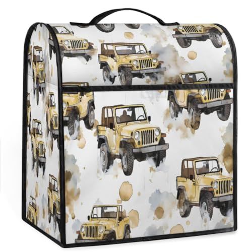 Coffee Maker Cover Watercolor Car Kitchen Appliance Covers Small Appliance Covers Blender Cover Juicer Cover Dust Covers for Kitchen Appliances with Top Handle and Pockets,Washable,B52
