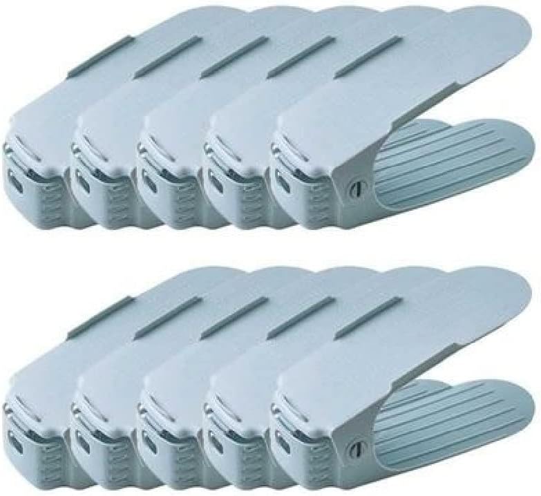 Shoe Slots Organizer,3 Heights Shoe Rack Finishing Rack Household Adjustable Plastic Shoe Holder Dormitory Shoe Space Saving, Non-Slip (Color : A) (C)