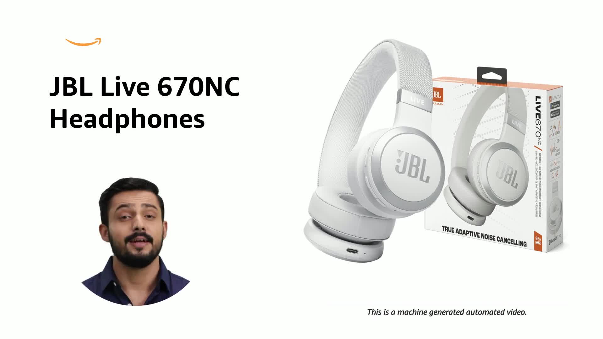 JBL LIVE ワイヤレスヘッドフォン ホワイト JBL Live 670NC - Wireless On-Ear Headphones with Adaptive Noise
