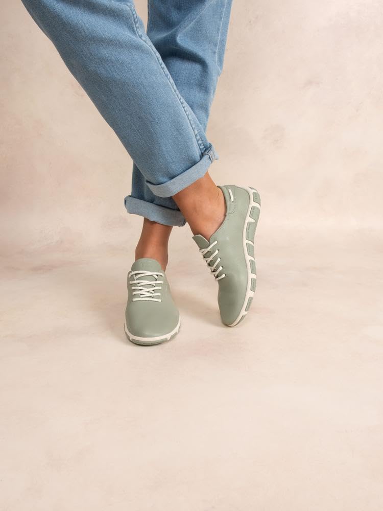 tbs Bootsschuh Jazaru F7395, Glattleder, Pastell-Grün, Fußbett zum Wechseln Grün