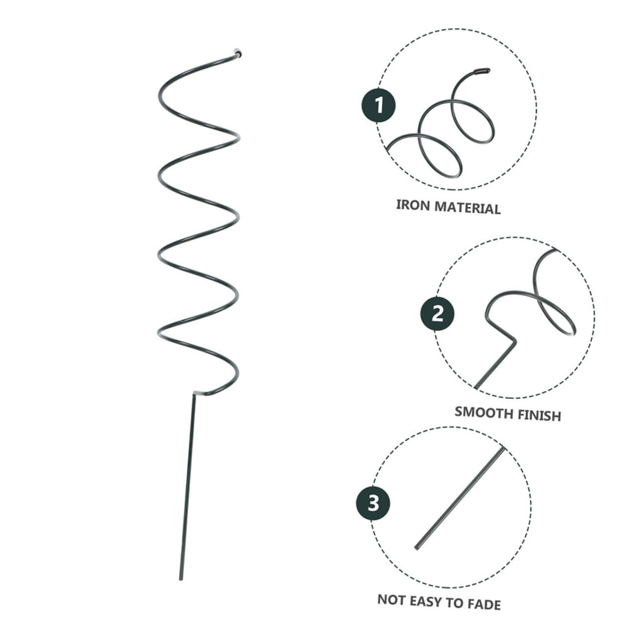 8pcs Anneaux de Support de Tige en Fer Spirale Résistants à l'usure pour Plantes et Orchidées, Faciles à Insérer en Intérieur et Jardin