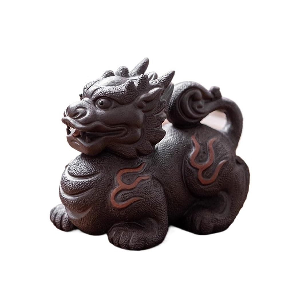 ENGENDER Kung Fu Tea Pet Creative Wealth-Bringing Beast Tea Pet Ornaments Table Play Kung Fu