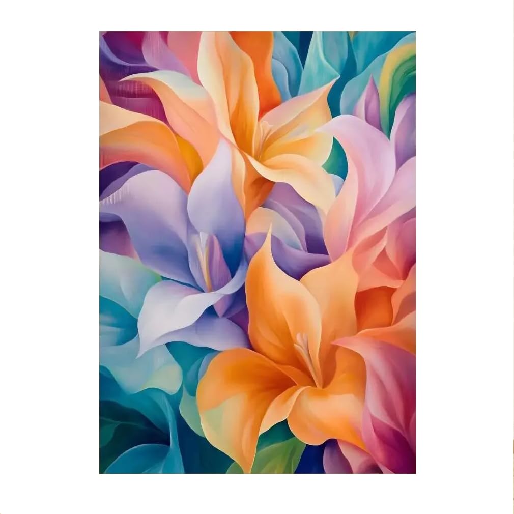SSLDP LFHLI Georgia O'Keeffe Aesthetic Poster Retro Flower Wall Art Georgia O'Keeffe Canvas Painting And Prints Home Decor Picture 50x70cm No Frame