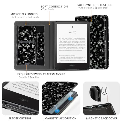 Image of CoBak Stand Case for 7 inch Kindle Paperwhite 12th Gen 2024 and Kindle Colorsoft with Hand Strap - Compatible with iPhone MagSafe, for Samsung /Belkin /Anker Wireless Charging Pads, Durable, Auto Sleep Wake