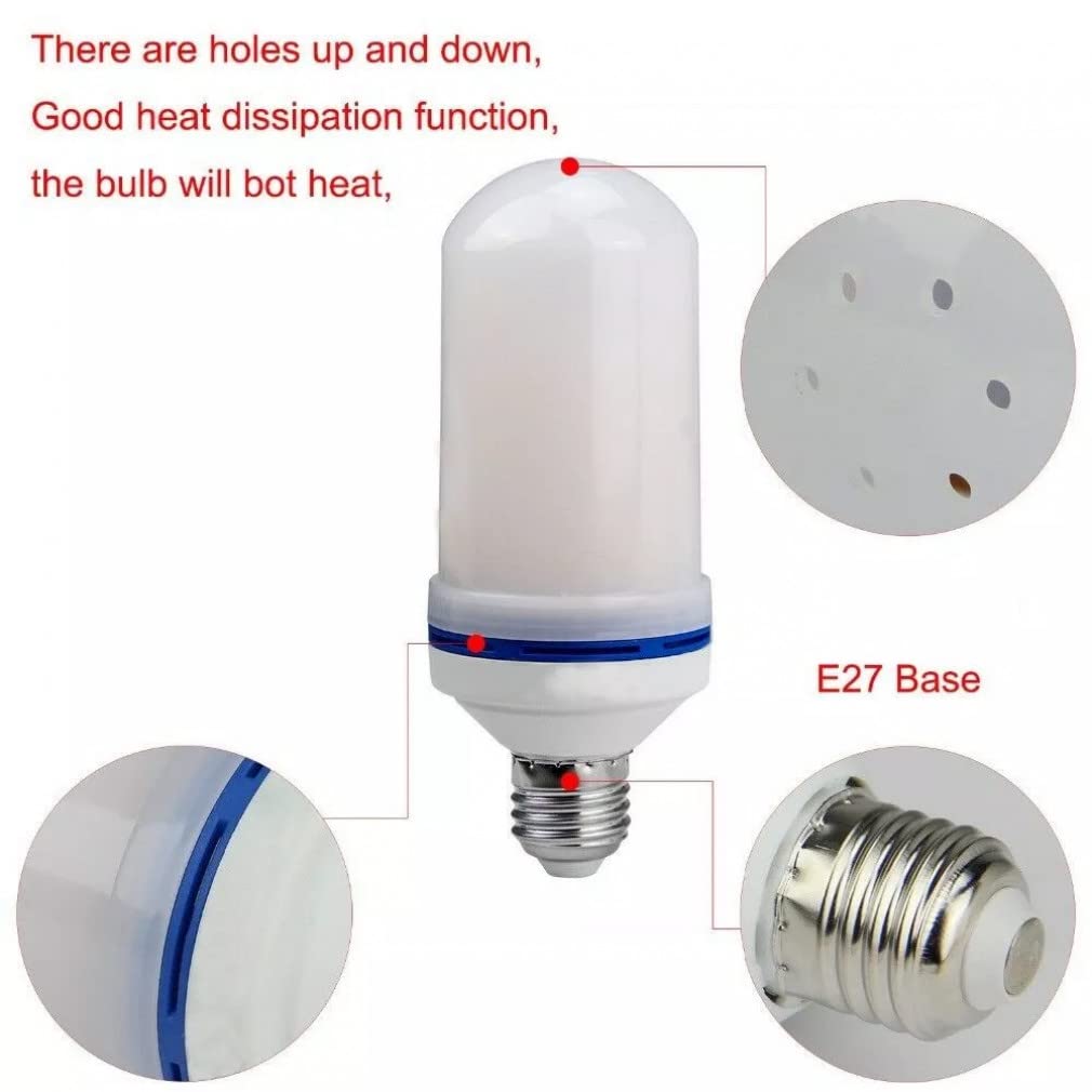 Lampadina a LED E27 Lampada a 4 modalità Lampadina a Mais Sfarfallio LED Effetto Fiamma dinamica 9W 85V-265V per Illuminazione Domestica
