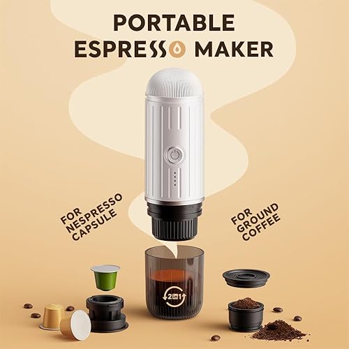 Miniatura 4 de BENFUCHEN Cafetera eléctrica portátil de café expreso, cafetera de viaje para camping, cafetera de auto con calentamiento automático con USB-C, con