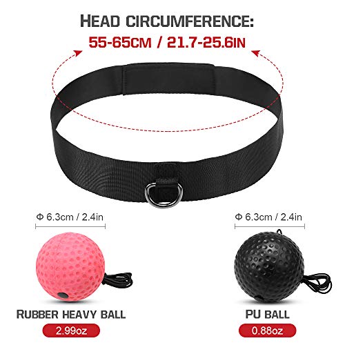 Bola de boxe, Andoer Conjunto de bolas de reflexo de boxe 2 níveis de bolas de treino de soco com fa