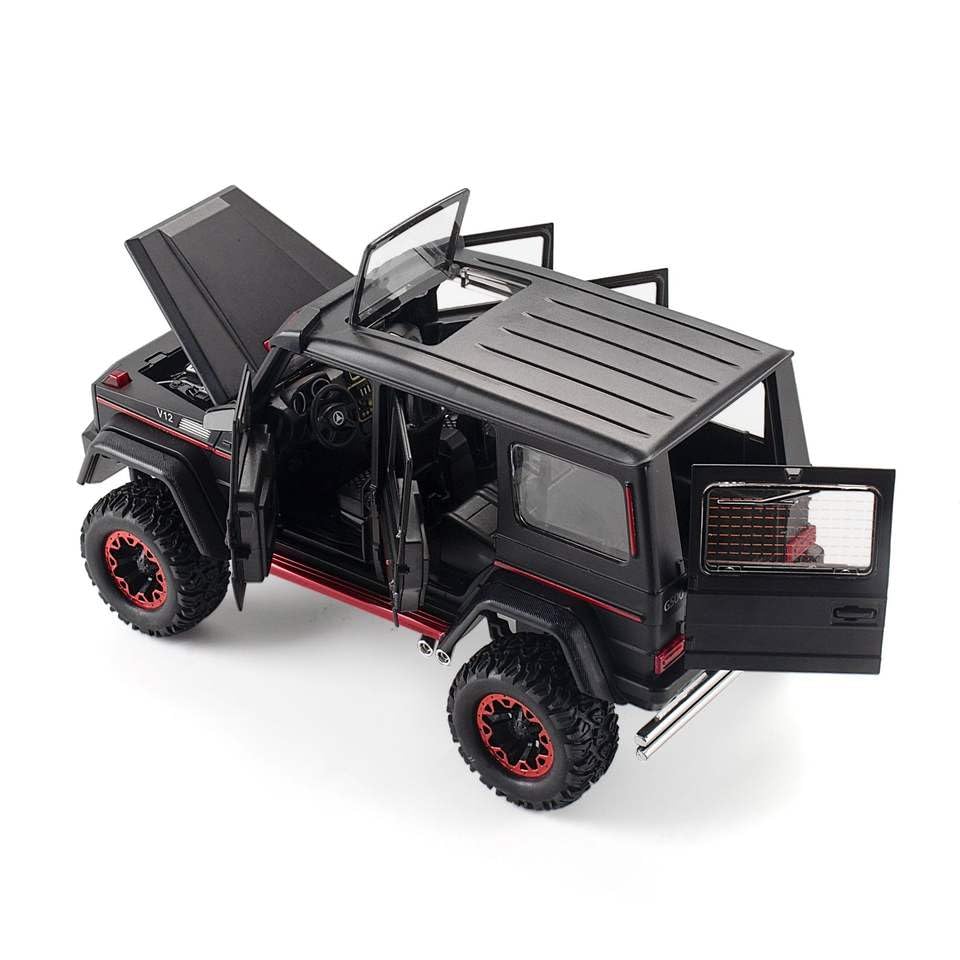 VARIYA ENTERPRISE® 1/24 Big Mercedes AMG G500 4X4 Toy Car Metal Pull Back Diecast Car with Openable Door and Sound Light, Gifts Toys for Kids【 Black 】