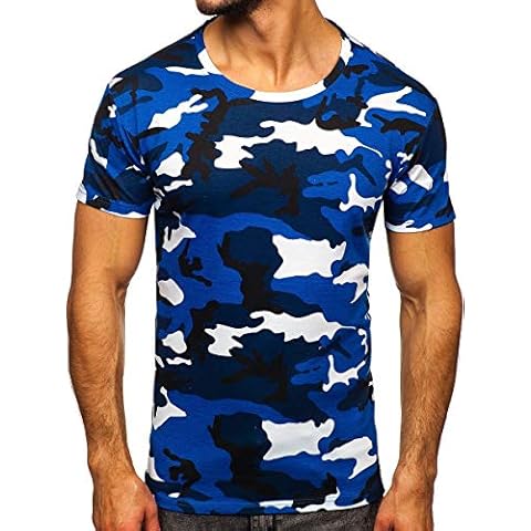 BOLF Hombre Camiseta de Manga Corta Camuflaje Cover