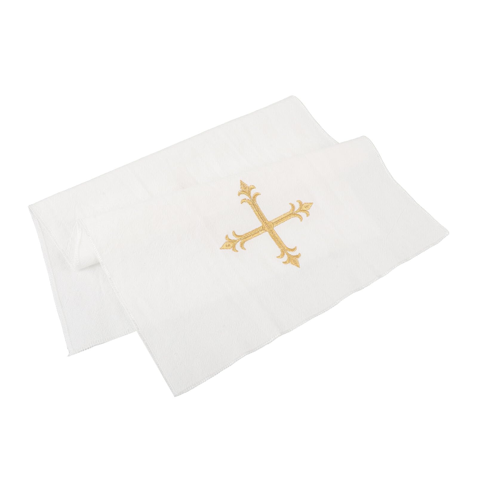Paño sacramental de lino bordado con cruz, toalla purificadora Toyvian de altar de 43x25 cm