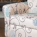 Christopher Knight Home Roseville Blue Floral Accent Lounge Chair, Decorative Club Chair, Wood, in Blue Flower and Vines Pattern
