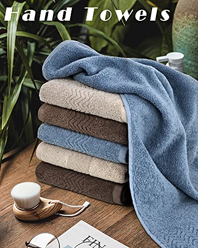 Cleanbear Ultra Soft Hand Towels 100% Cotton Face Towels - Highly Absorbent Bathroom Towels With Assorted Colors (3 Colors 6 Pack) - 13 By 28 Inches #TOP5