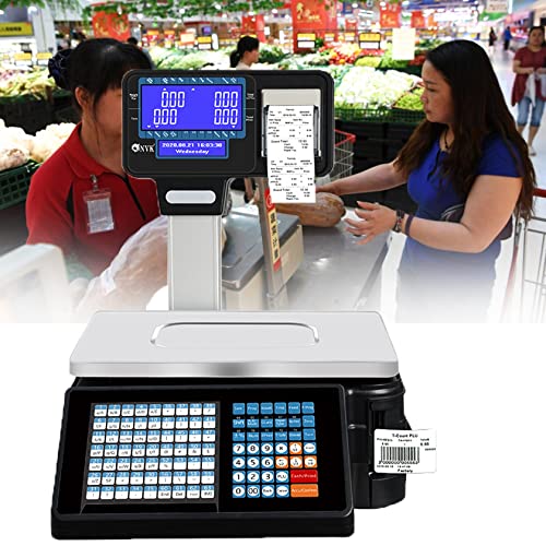 Báscula digital con impresora y pantalla doble 30kg miniatura 1