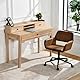 39F FURNITURE DREAM Besucherstuhl braun – komfortabel gepolstert, Glatte Rollen, Robustes und gemütliches Gestell