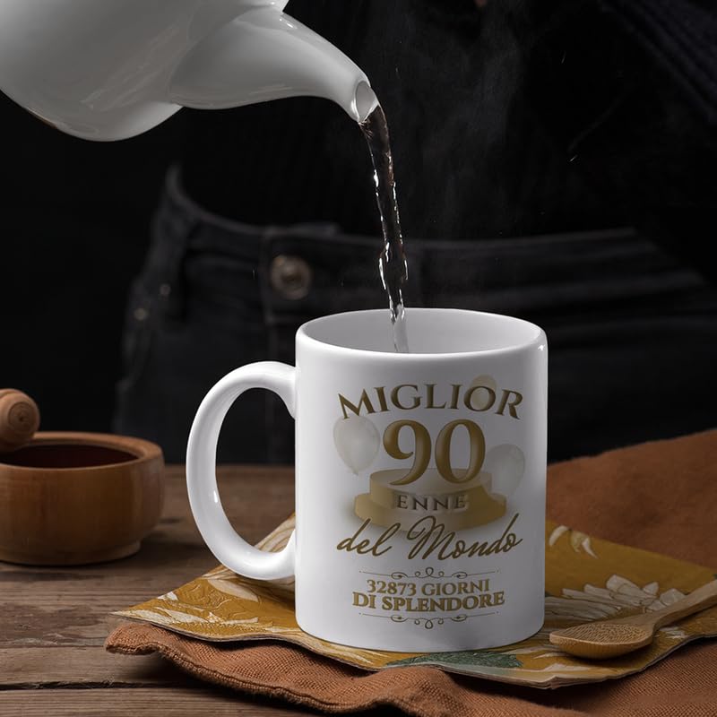 Tazza Elegante 90 anni Regalo di Natale Compleanno per Amico