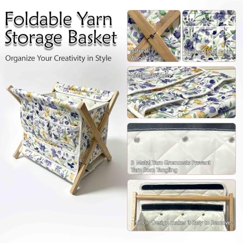 Image of Yarn Storage Organizer for Yarn Skeins，Crochet Bag Organizer for Crochet Hooks Knitting Needles，Crochet Accessories, Crocheting & Knitting Gifts