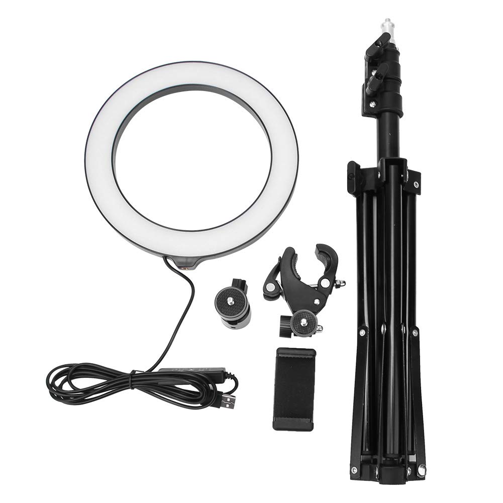 Luce per Selfie con Supporto 20 Cm Fotografia Dimmerabile LED Luce per Selfie Video Lampada USB dal Vivo con Supporto per Telefono Treppiede LED Anello Luminoso Smartphone Cellulari Cellulari