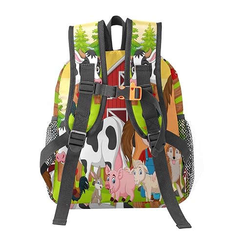 Farm House Cow Animals Personalized Kids Toddler Backpack for Boys Girls,Custom School Kindergarten Travel Bookbag3