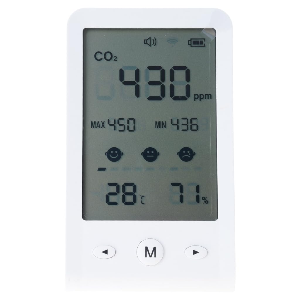 Medidor de CO2 para interiores, monitor de CO2 para analizador de temperatura y humedad en la oficina en casa