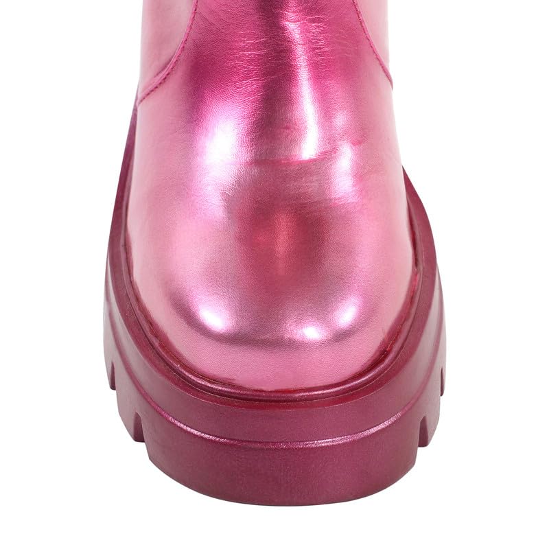 sexytag Women's Metallic Boots Slouchy Foldover Platform Round Toe Western... - Picture 21 of 61