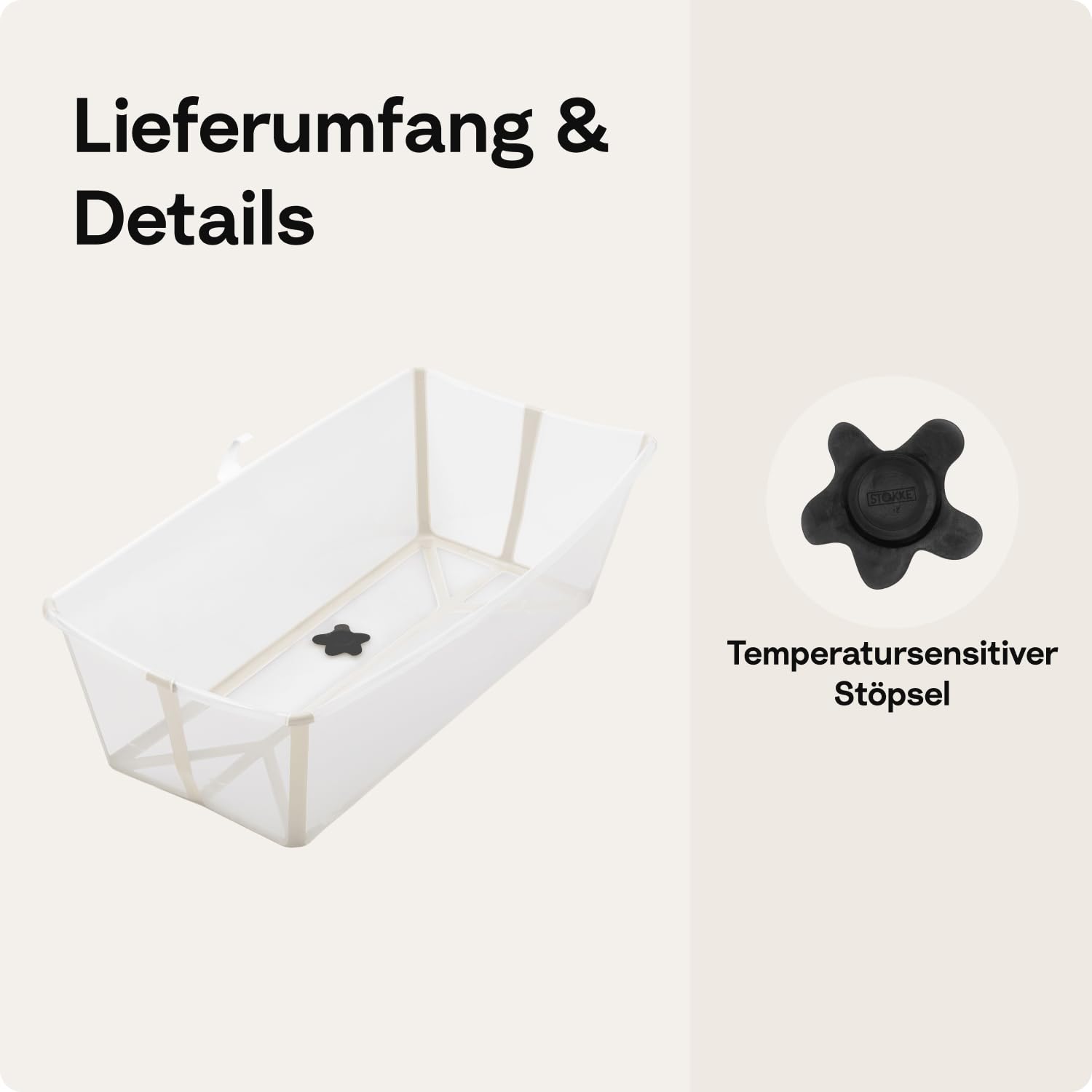 Stokke Flexi Bath, Lavender - 64 x 24 x 34 cm - Faltbare Babybadewanne für Neugeborene und Babys - Leicht, robust & einfach zu verstauen - Praktisch für zu Hause oder auf Reisen