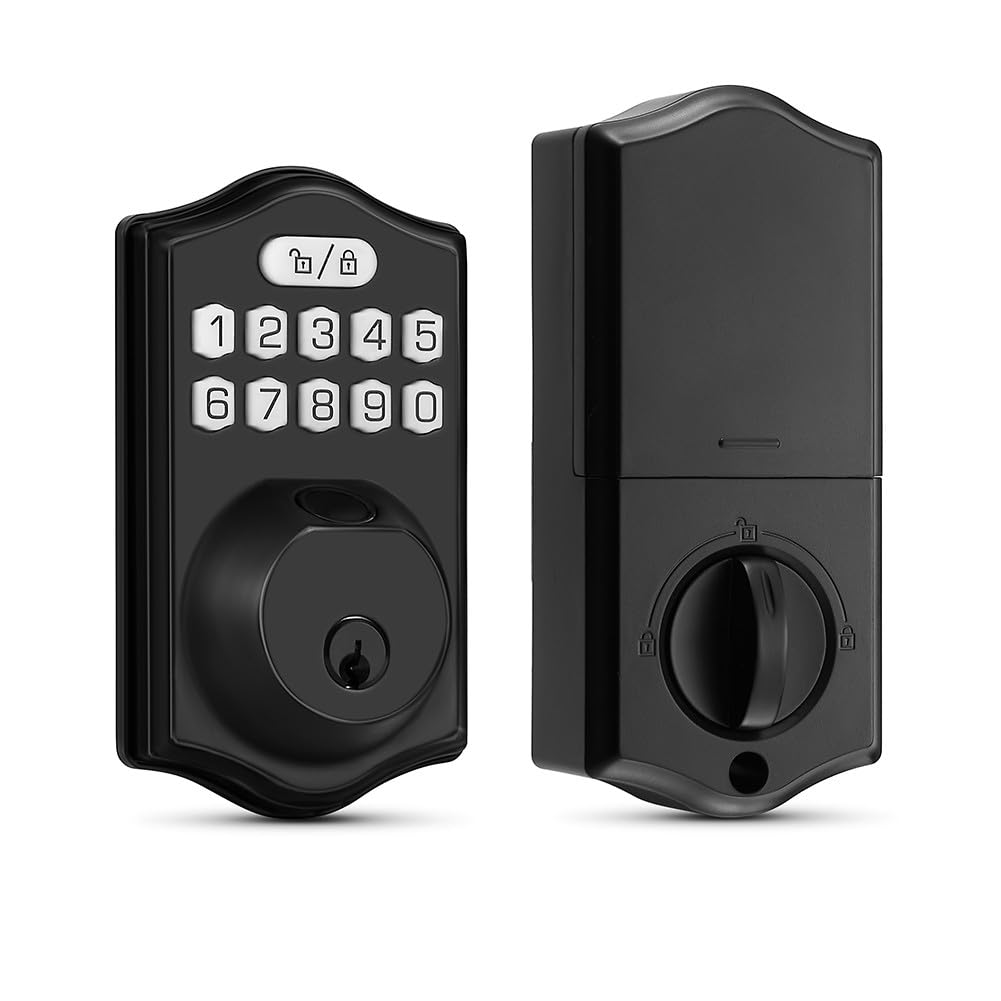 Schlüsselloses Türschloss mit Fingerabdruck und Passwort, IP65 wasserdicht, Zinklegierung, hintergrundbeleuchtete Tastatur, automatische Verriegelung, für Sicherheit zu Hause (Silber)