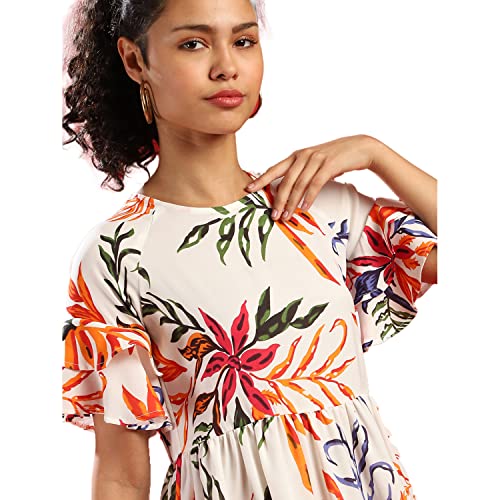 Image of PINACOLADA Women Floral Print Tiered Mini Dress