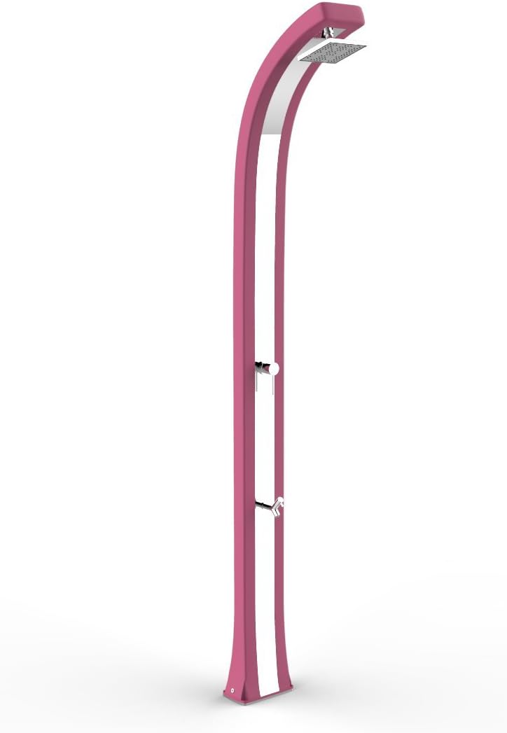 Designer Classic Dual Input Curve Shower Hot and Cold Water ARKEMA Spring Plus in poletilene HD for Internal and External with Mixer and Shower lavapiedi ARKEMA B125 4003 Fuchsia