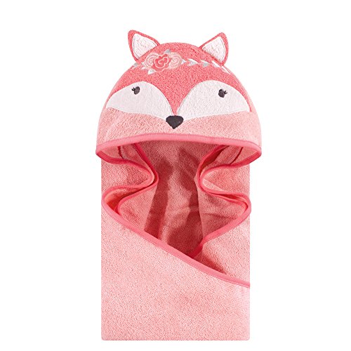 Image of Hudson Baby Unisex Baby Cotton Animal Face Hooded Towel, Boho Fox, One Size