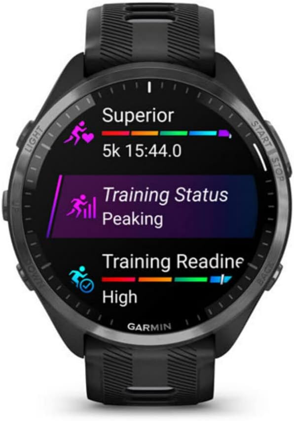 Garmin Forerunner 965 GPS Running Smartwatch (Black) with Travel Charger Stand and Port Protectors (3 Items)