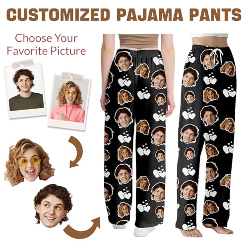 Custom Pajama Pants with Photo Pet Face - Personalized Funny Pajamas Pants for Women Men,Customized Pjs Gifts2