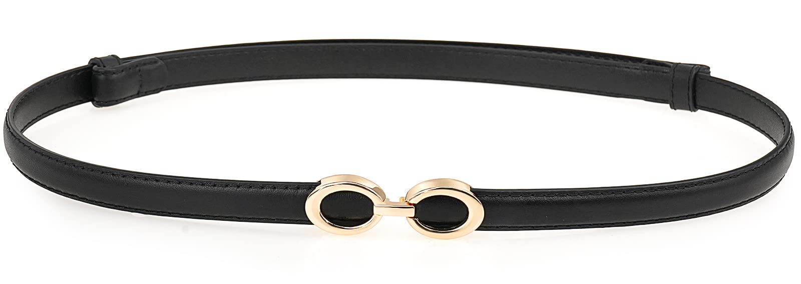 GlamorstarWomen Skinny Patent Leather Slim Belt Adjustable Alloy Buckle Waist Belt for Dress