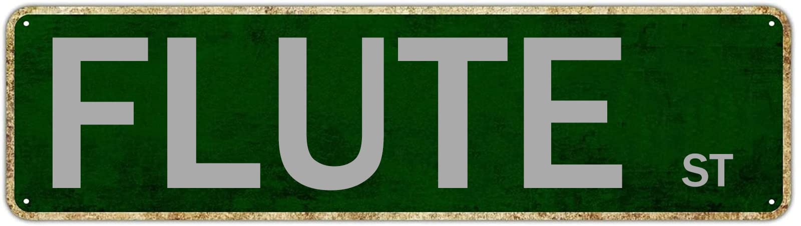 Flute St Vintage Tin Signs Art Plaque Aluminum for Bedroom Kitchen Garden Wall Pub Club Coffee Hanging Decor 4x16 Inch