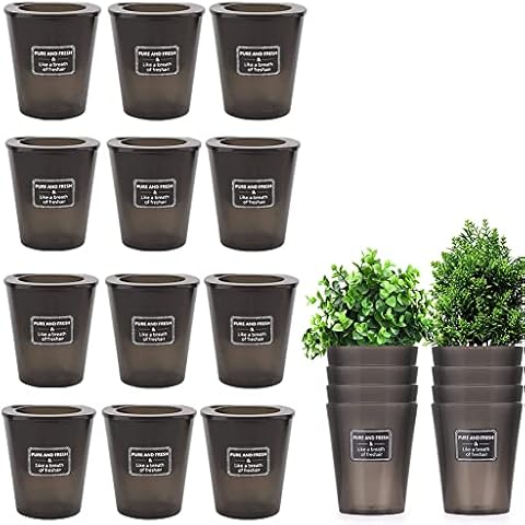 Small Herb Pot Kitchen, Herb Garden Flower Pot with Watering System, Breathable Self-Watering Flower Pot, for Herbs for Planting Indoors, Kitchen and Outdoors, Pack of 12, Black Cover