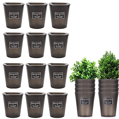 Kleiner kräutertopf küche,Kräutergarten Blumentopf mit Bewässerungssystem,Atmungsaktiver Selbstwässernder Blumentopf,für Kräuter zum Anpflanzen Innen, Küche und Außenbereich,12 Stück,Schwarz Cover