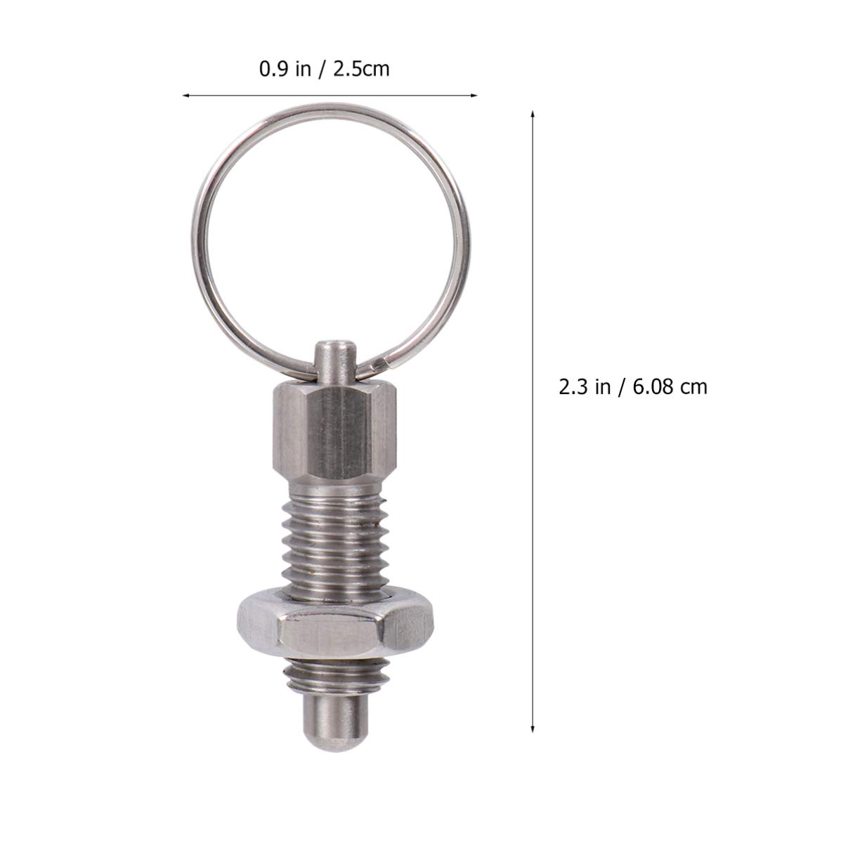 UKCOCO 2pcs Non- Lock- Out Knob Plunger Spring Loaded Spring Catch Plunger Neat Tools Quick Release Pin Stainless Steel Spring Trailer Gate Key Ring Mechanic Accessories Non-lock Shackle