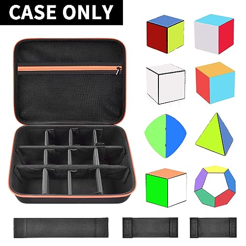 Speed Cube Storage Case Bag Holds 12+ Different Types Cube Retro Brain Teaser Fidget Toy. Carrying Holder with Mesh Pocket Fits for Cube Stand/Tutorial (Box Only) - Image 2