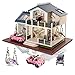 Cuteefun Casas de Munecas Madera en Miniaturas con Música y Muebles, Casas Miniaturas para Montar, Miniaturas para Manualidades, Regalo Original para Niñas Madres Esposas Novias, Provence