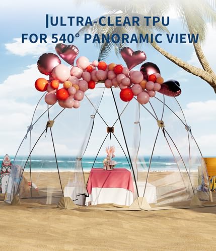 Garvee Pop up Bubble Tent with Waterproof & Vent Windows 6ft-10ft-12ft Camping Shelters, Outdoor Garden Dome Igloo, Transparent Sports Tent Screen Room for Patio, Backyard, Deck, Sports Events - image 4